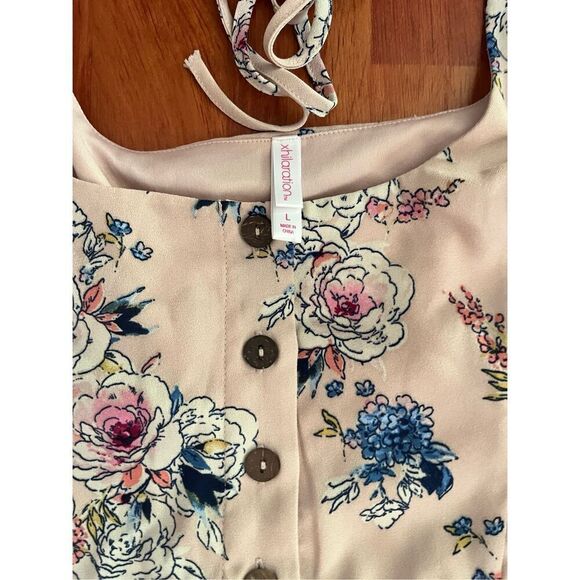 Xhilaration Flutter Sleeve Knee-Length Pink Floral Dress size L - Picture 5 of 10